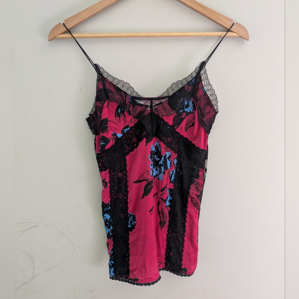 Alexander McQueen Pink Floral Lace Babydoll Cami Tank Top Size 0 NEW - Picture 2 of 12